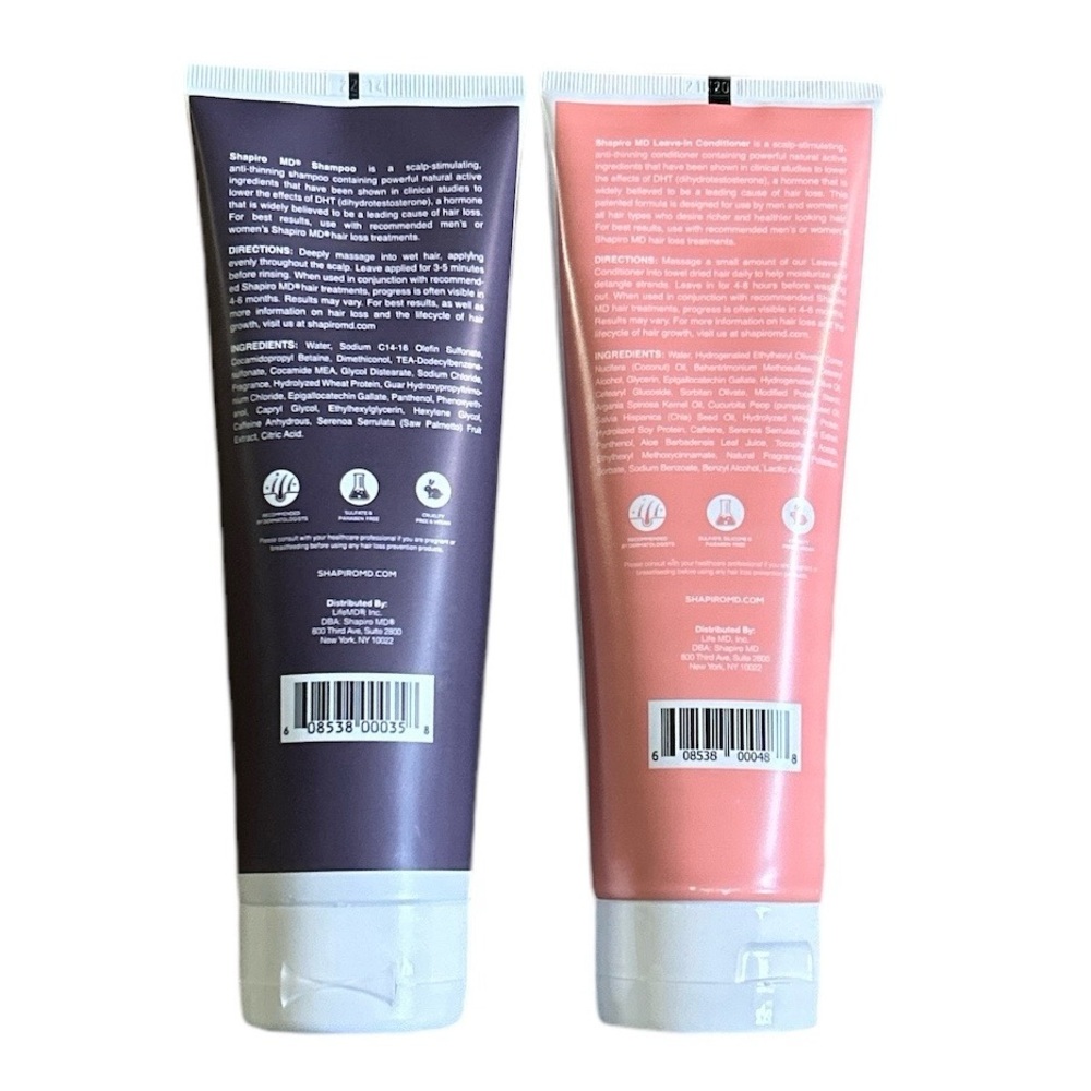 Shapiro MD Hair Loss Shampoo and Leave in Conditioner, All-Natural DHT Blockers - Picture 2 of 4